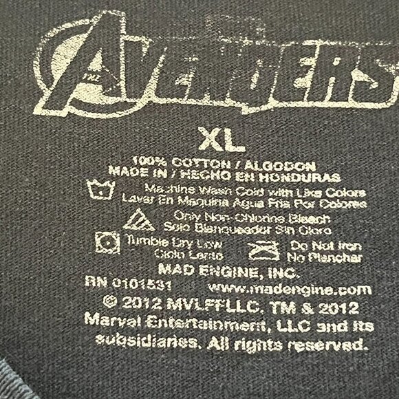 Marvel Unisex Avengers T-Shirt Size XL Graphic Tee Short Sleeve Crew - Picture 4 of 6